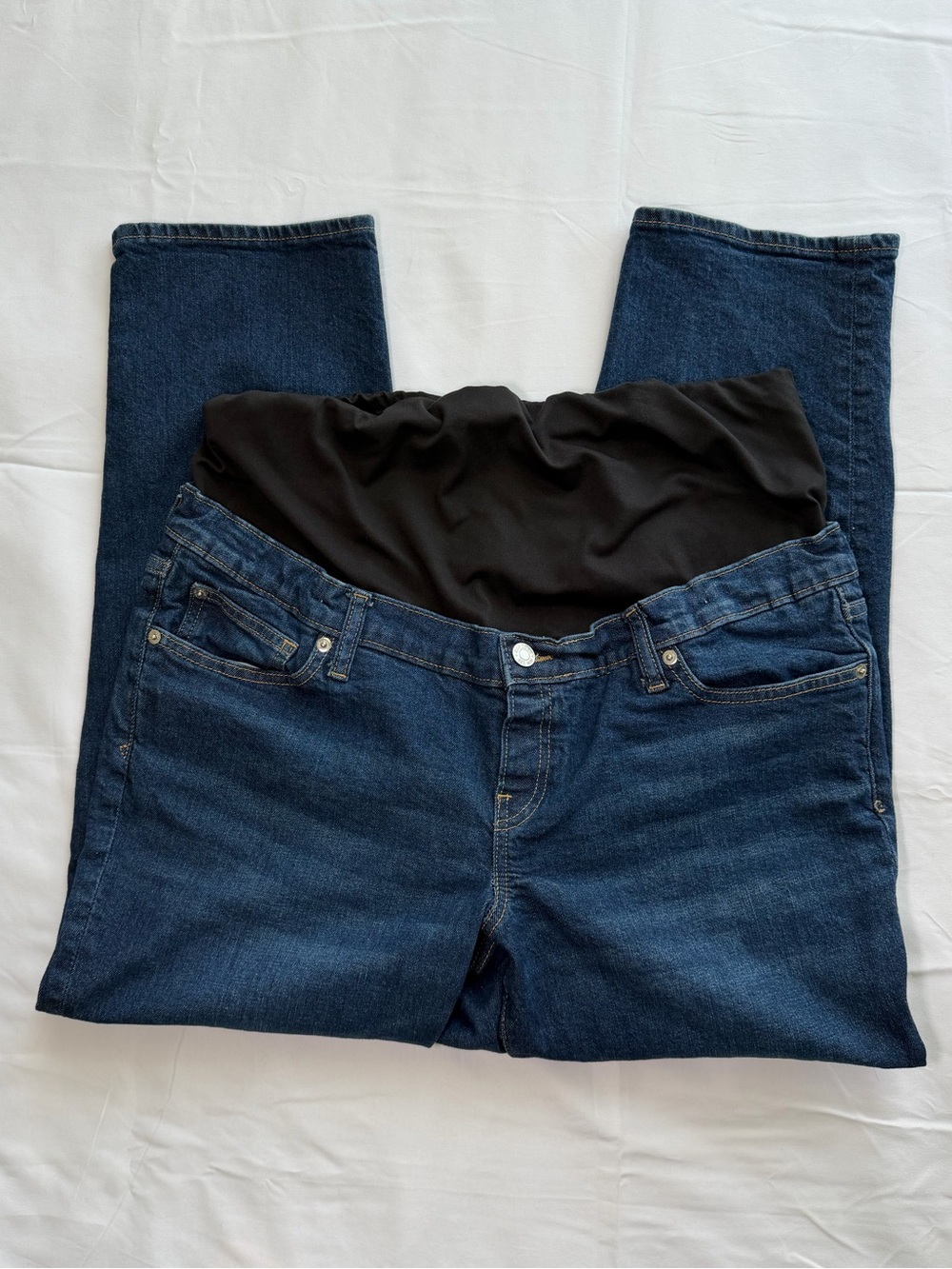 GAP Dark Blue Maternity Skinny Jeans with Black Belly Panel
